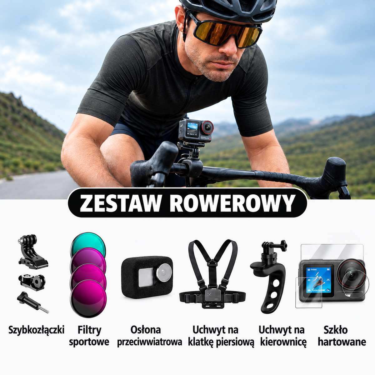 Kamera sportowa 4K 60FPS z zaawansowaną stabilizacją obrazu, WiFi, szerokokątnym obiektywem, wodoodporna Action Cam do sportu, podróży i VLOG